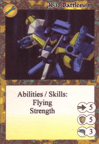 Scan of 'K-12 Battlesuit' Scavenger Wars card